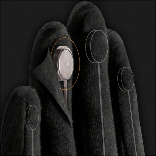 MON1103808PR - Brown Medical - Brown Medical Vibration Therapy Glove Intellinetix&reg; Full Finger Large Wrist Length Hand Specific Pair Cotton