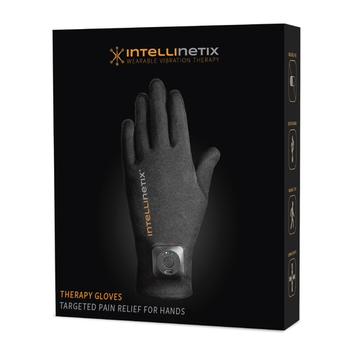 MON1103808PR - Brown Medical - Brown Medical Vibration Therapy Glove Intellinetix&reg; Full Finger Large Wrist Length Hand Specific Pair Cotton
