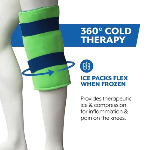 MON1106916EA - Brown Medical - Cold Pack with Wrap Polar Ice Knee Standard 13 X 16 Inch Nylon / Polyester / Water Reusable, 1 Each