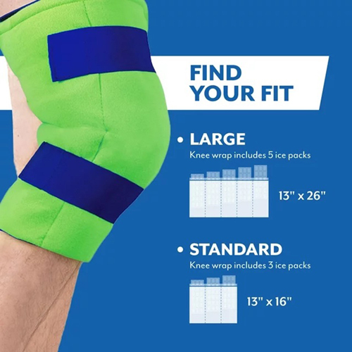 MON1106916EA - Brown Medical - Cold Pack with Wrap Polar Ice Knee Standard 13 X 16 Inch Nylon / Polyester / Water Reusable, 1 Each