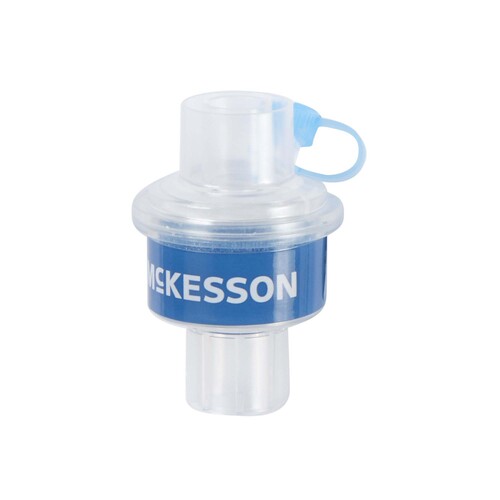 MON1109626CS - McKesson - McKesson Heat and Moisture Exchanger with Filter 29.2 mg H2O / L @ VT 500 mL 2.5 cm H20 @ 30 LPM