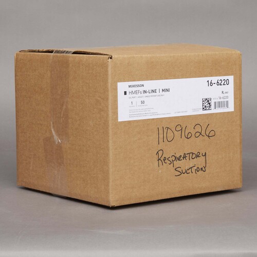 MON1109626CS - McKesson - McKesson Heat and Moisture Exchanger with Filter 29.2 mg H2O / L @ VT 500 mL 2.5 cm H20 @ 30 LPM