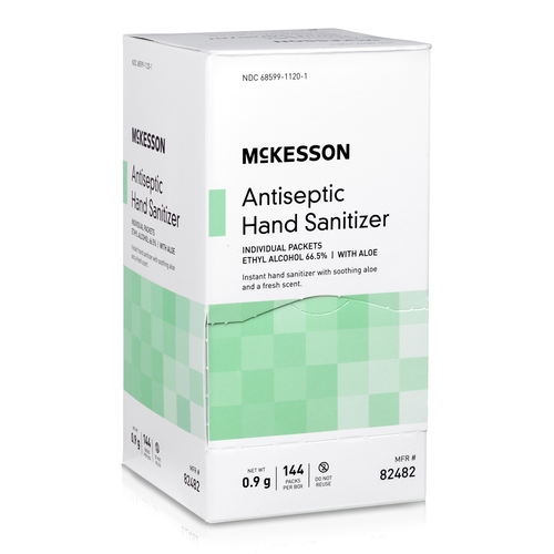 MON1111746CS - McKesson - McKesson Hand Sanitizer with Aloe 0.9 Gram Ethyl Alcohol Gel Individual Packet, 1728/CS
