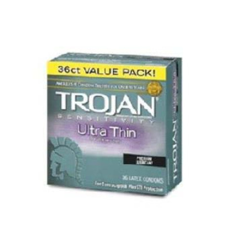 MON1111787BX - Total Access Group - Condom Trojan&reg; Lubricated One Size Fits Most 36 per Box, 4/BX