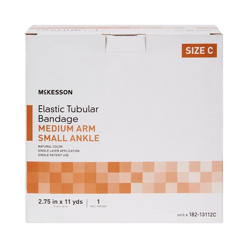 MON1112848BX - McKesson - McKesson Tubular Support Bandage Spandagrip 2-3/4 Inch X 11 Yard Standard Compression Pull On Natural Size C NonSterile, 1/BX
