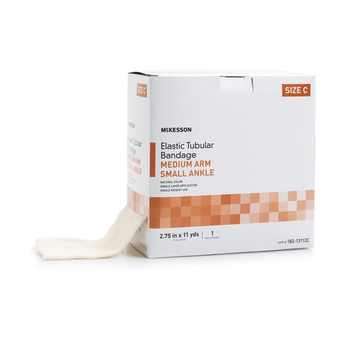 MON1112848BX - McKesson - McKesson Tubular Support Bandage Spandagrip 2-3/4 Inch X 11 Yard Standard Compression Pull On Natural Size C NonSterile, 1/BX