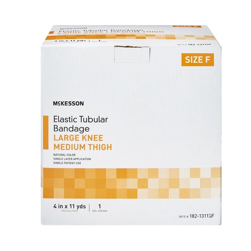 MON1112853CS - McKesson - McKesson Tubular Support Bandage Spandagrip 4 Inch X 11 Yard Standard Compression Pull On Natural Size F NonSterile, 12BX/CS