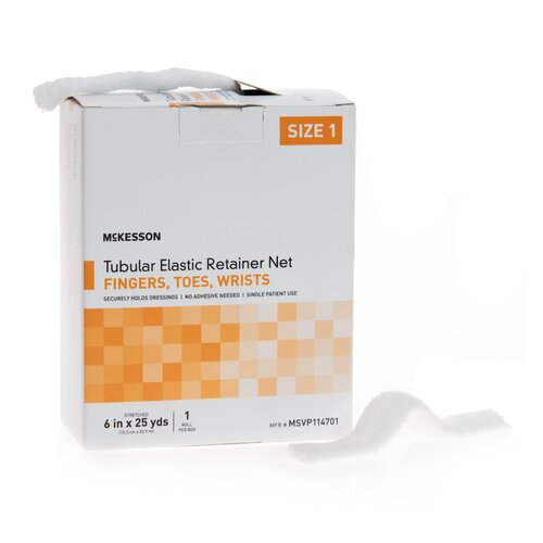 MON1113345CS - McKesson - McKesson Tubular Bandage Fingers / Toes / Wrists Elastic Net 6 Inch X 25 Yards (15.2 cm x 22.9 m) Size 1, 1 EA/BX, 10BX/CS