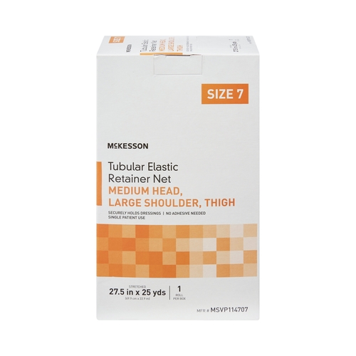 MON1113351CS - McKesson - McKesson Tubular Bandage Medium Head / Large Shoulder / Thigh Elastic Net 27-1/2 Inch X 25 Yards (69.9 cm X 22.9 m) Size 7, 1 EA/BX, 10BX/CS
