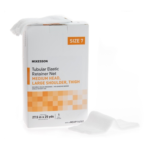 MON1113351CS - McKesson - McKesson Tubular Bandage Medium Head / Large Shoulder / Thigh Elastic Net 27-1/2 Inch X 25 Yards (69.9 cm X 22.9 m) Size 7, 1 EA/BX, 10BX/CS