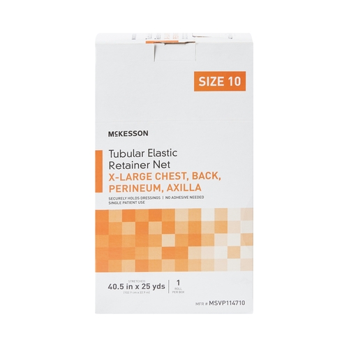 MON1113354CS - McKesson - McKesson Tubular Bandage X-Large Chest / Back / Perineum / Axilla Elastic Net 40-1/2 Inch X 25 Yards (102.9 cm X 22.9 m) Size 10, 1 EA/BX, 10BX/CS