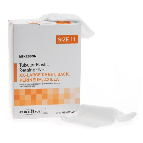 MON1113355CS - McKesson - McKesson Tubular Bandage XX-Large Chest / Back / Perineum / Axilla Elastic Net 47 Inch X 25 Yards (119.4 cm X 22.9 m) Size 11, 1 EA/BX, 10BX/CS