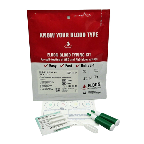 Blood type testing with Eldoncards (home test kits) & ABO blood type basics  