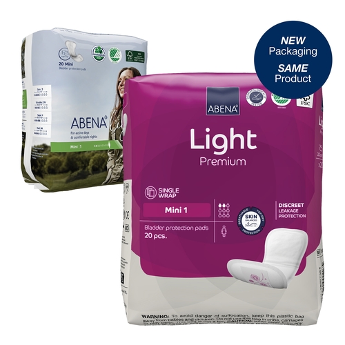 MON1117088CS - Abena - Abena&trade; Light Mini Light Absorbency 8.5" Bladder Control Pads, 320/CS
