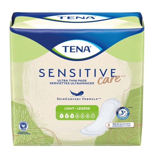 MON1121150CS - Essity - Essity TENA Sensitive Care™ Bladder Control Pad, 9 Inch Length, Light Absorbency, Dry-Fast Core™, One Size Fits Most
