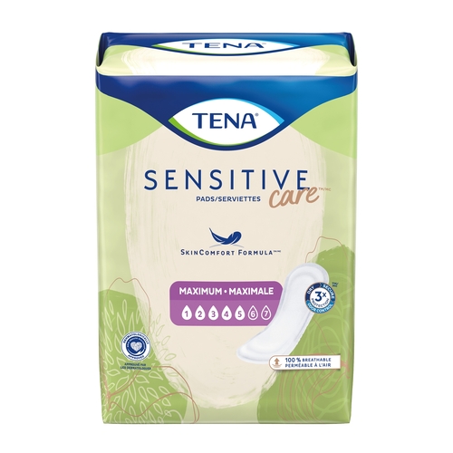 MON1121152CS - Essity - Essity TENA&reg; Sensitive Care Bladder Control Pad, Maximum, 13 Inch Length, Heavy Absorbency, Dry-Fast Core™, One Size Fits Most