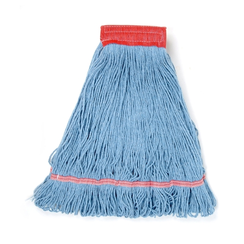 MON1125108CS - Odell - Antimicrobial Wet String Mop Head O'Dell 4200 Sterling Plus Looped-end Large Blue Rayon / Synthetic Fiber Reusable