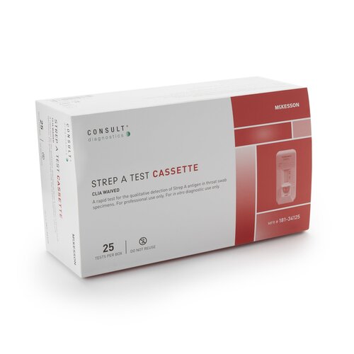 MON1127458KT - McKesson - Rapid Test Kit Consult Strep A Test Throat / Tonsil Saliva Sample CLIA Waived 25 Tests, 25/KT