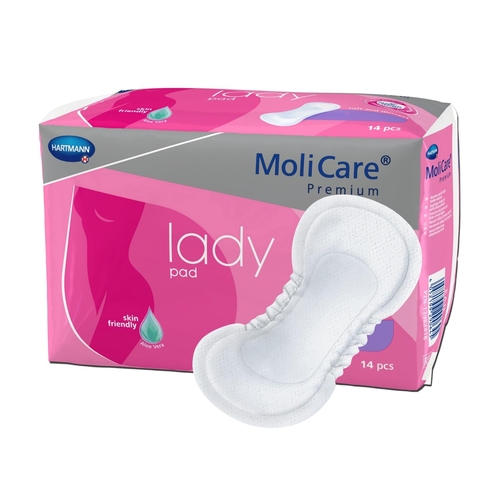 MON1127655CS - Hartmann - Hartmann Bladder Control Pad MoliCare&reg; Premium Light Absorbency One Size Fits Most Female Disposable, 168/CS