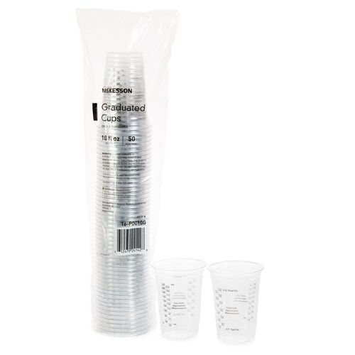 MON1127772CS - McKesson - McKesson Graduated Drinking Cup 10 oz. Clear Polyethylene Disposable, 1000/CS