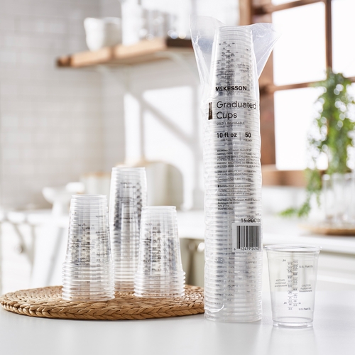 MON1127772CS - McKesson - McKesson Graduated Drinking Cup 10 oz. Clear Polyethylene Disposable, 1000/CS