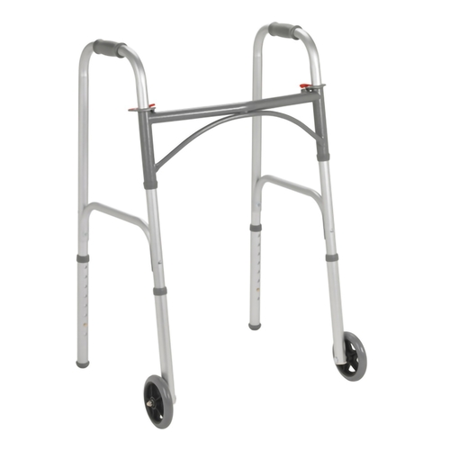 MON1128891CS - McKesson - Folding Walker Steel Frame 350 lbs. Weight Capacity 32 to 39 Inch Height, 4 EA/CS