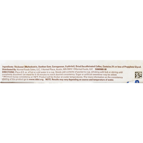 MON1130060CS - Hormel Health Labs - Thick & Easy&reg; Thickened Decaffeinated Coffee Powder, Honey Consistency, 7 Gram Individual Packet, 72/CS
