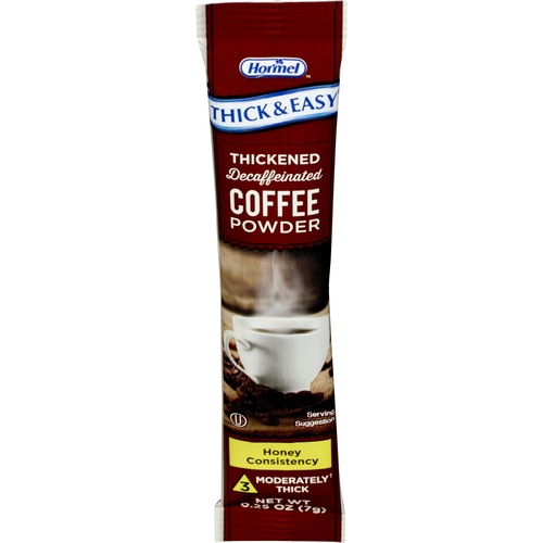 MON1130060CS - Hormel Health Labs - Thick & Easy&reg; Thickened Decaffeinated Coffee Powder, Honey Consistency, 7 Gram Individual Packet, 72/CS