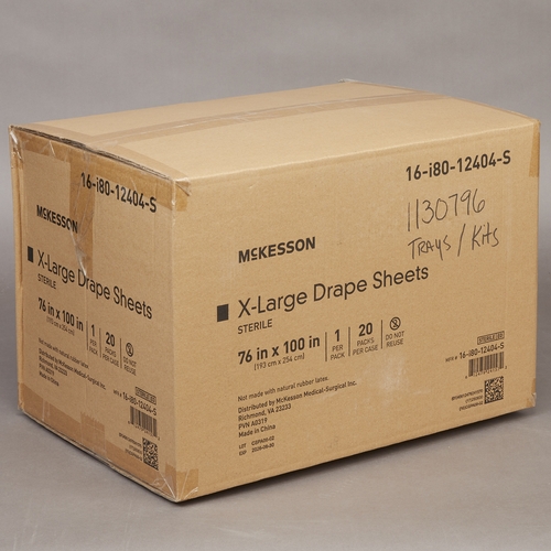 MON1130796CS - McKesson - McKesson General Purpose Drape x-Large Drape 76 W x 100 L" Sterile, 20 EA/CS