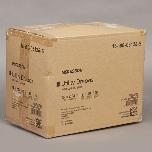 MON1130802CS - McKesson - McKesson General Purpose Drape Utility Drape with Tape 15 W x 26 L&quot; Sterile, 100 EA/CS