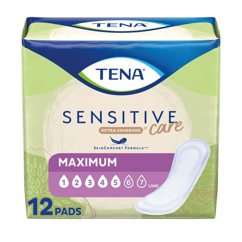 MON1131554CS - Essity - Essity TENA&reg; Sensitive Care Bladder Control Pad, Maximum, Extra Coverage, Long, 15 Inch Length, Heavy Absorbency, Dry-Fast Core™, One Size Fits Most