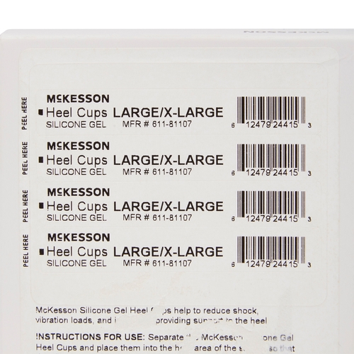 MON1132299CS - McKesson - Heel Cup Large / X-Large Without Closure Men's Shoe Size: &ge;9-1/2, Women's Shoe Size: &ge;10 Foot, 6PR/CS
