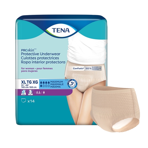 TENA ProSkin TENA® ProSkin™ Protective Incontinence Underwear for Women,  Maximum Absorbency, X-Large - Essity 73040 CS - Betty Mills