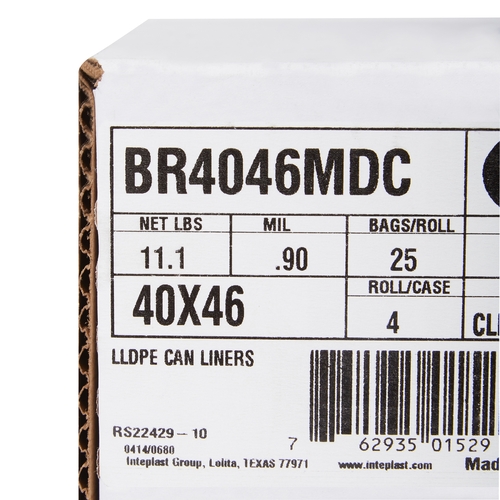 MON1137634CS - McKesson - Trash Bag 45 gal. Clear LLDPE 0.90 mil 40 X 46 Inch Star Seal Bottom Coreless Roll, 100/CS