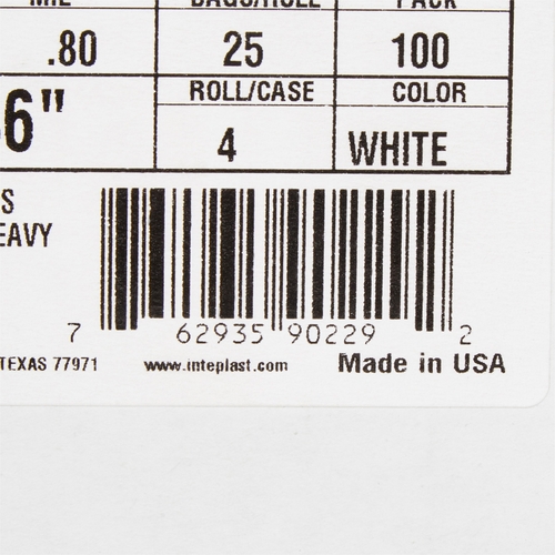 MON1137635CS - McKesson - Trash Bag 45 gal. White LLDPE 0.80 mil 40 X 46 Inch Star Seal Bottom Coreless Roll, 100/CS