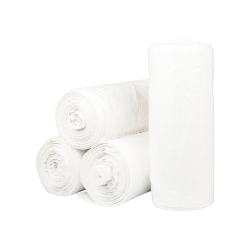 White 3 Gallon Garbage Bags - 1 Mil | PlasticMill 200 Bags/Case