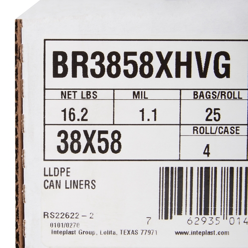 MON1137651CS - McKesson - Trash Bag 45 gal. Gray LLDPE 1.1 mil 38 X 58 Inch Star Seal Bottom Coreless Roll, 100/CS