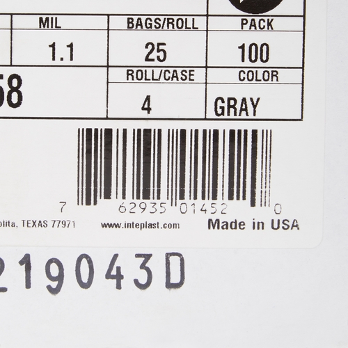 MON1137651CS - McKesson - Trash Bag 45 gal. Gray LLDPE 1.1 mil 38 X 58 Inch Star Seal Bottom Coreless Roll, 100/CS