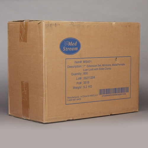 MON1137979CS - McKesson - McKesson IV Extension Set 7 Inch Tubing Without Ports 0.2 mL Priming Volume DEHP-Free, 600/CS