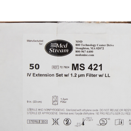 MON1139237CS - McKesson - McKesson IV Extension Set McKesson 9 Inch Tubing Without Ports 3 mL Priming Volume DEHP-Free, 50 EA/CS