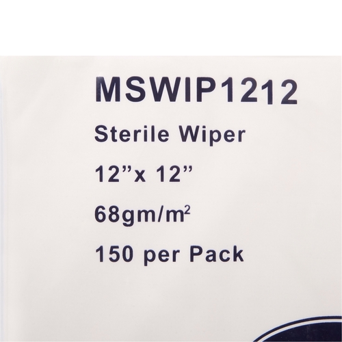 MON1139240CS - McKesson - McKesson Cleanroom Wipe ISO Class 5 White Sterile Polyester / Cellulose 12 x 12&quot; Disposable, 1200 EA/CS