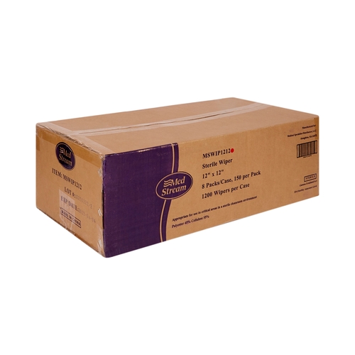 MON1139240CS - McKesson - McKesson Cleanroom Wipe ISO Class 5 White Sterile Polyester / Cellulose 12 x 12&quot; Disposable, 1200 EA/CS