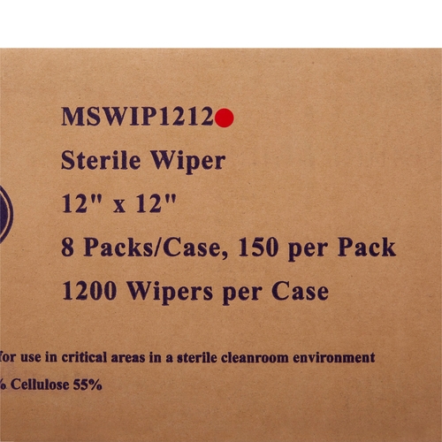 MON1139240CS - McKesson - McKesson Cleanroom Wipe ISO Class 5 White Sterile Polyester / Cellulose 12 x 12&quot; Disposable, 1200 EA/CS