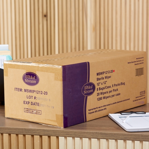 MON1139247CS - McKesson - McKesson Cleanroom Wipe ISO Class 5 White Sterile Polyester / Cellulose 12 X 12 Inch Disposable, 1280/CS
