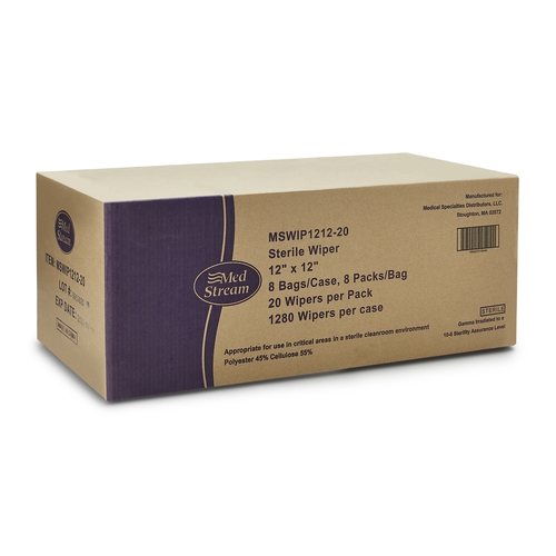 MON1139247CS - McKesson - McKesson Cleanroom Wipe ISO Class 5 White Sterile Polyester / Cellulose 12 X 12 Inch Disposable, 1280/CS