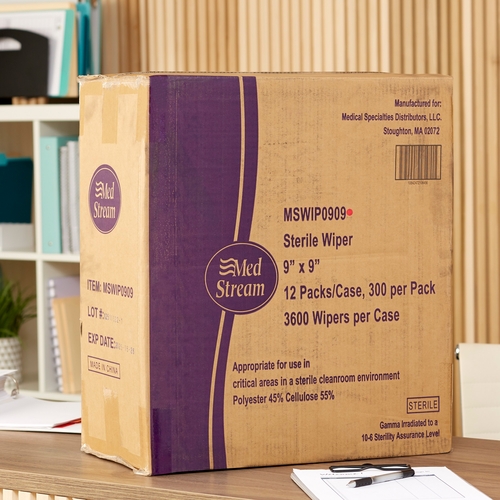 MON1139257CS - McKesson - McKesson Cleanroom Wipe ISO Class 5 White Sterile Polyester / Cellulose 9 X 9 Inch Disposable, 3600/CS