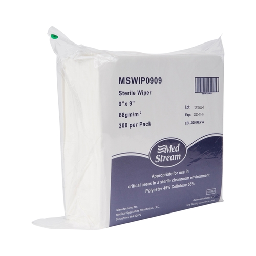 MON1139257CS - McKesson - McKesson Cleanroom Wipe ISO Class 5 White Sterile Polyester / Cellulose 9 X 9 Inch Disposable, 3600/CS