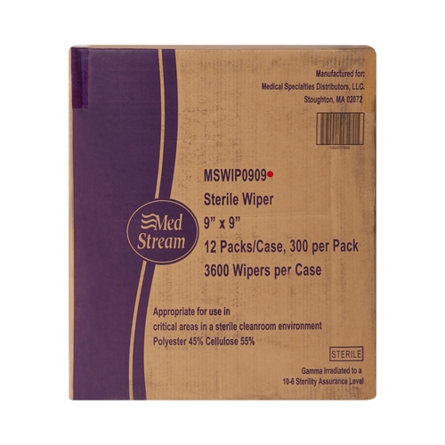 MON1139257CS - McKesson - McKesson Cleanroom Wipe ISO Class 5 White Sterile Polyester / Cellulose 9 X 9 Inch Disposable, 3600/CS