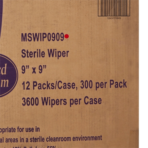 MON1139257CS - McKesson - McKesson Cleanroom Wipe ISO Class 5 White Sterile Polyester / Cellulose 9 X 9 Inch Disposable, 3600/CS