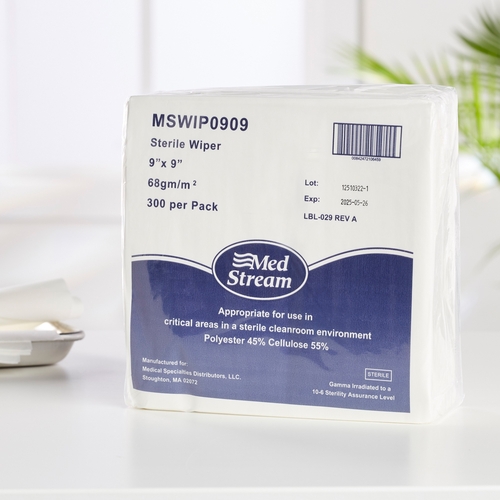 MON1139257CS - McKesson - McKesson Cleanroom Wipe ISO Class 5 White Sterile Polyester / Cellulose 9 X 9 Inch Disposable, 3600/CS